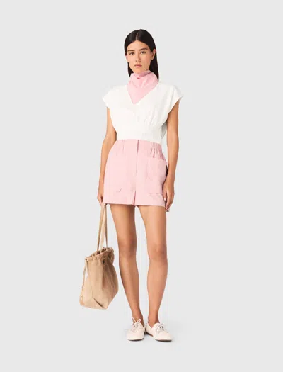 Maje Elastic-waistband Shorts In Pink