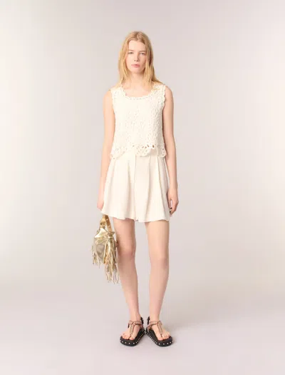 MAJE CROCHET-KNIT TOP