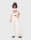 Maje Woman's Cotton Embroidered T-shirt For Fall/winter