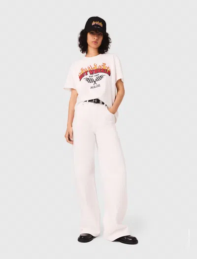 Maje Woman's Cotton Embroidered T-shirt For Fall/winter