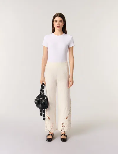 MAJE EMBROIDERED TROUSERS