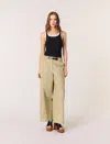 Maje Cargo Trousers In Khaki