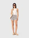Maje Floral Patterned Crocheted Shorts In Multi