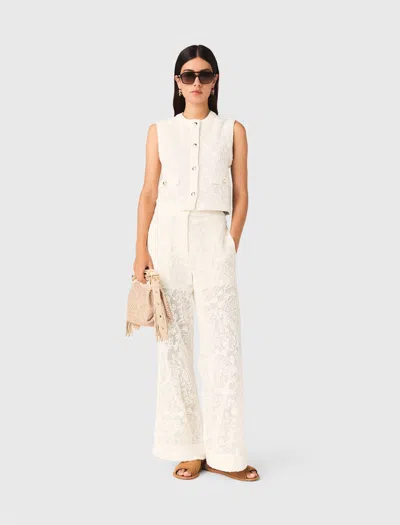 Maje Guipure Lace Jacket In White