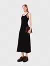 Maje Stretch-cotton Ribbed Maxi Dress In Black