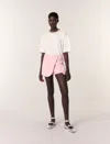 Maje Cotton Embellished-neck T-shirt In White