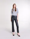 Maje Leather Trousers In Black
