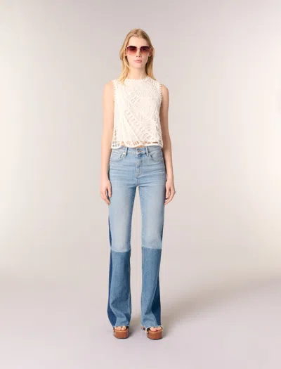 Maje Crochet-knit Top In White