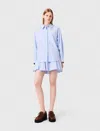 Maje Long Sleeve Blouse In Blue
