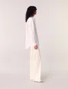 Maje Long Shirt With Embroidered Flowers In White