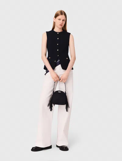 Maje Woman's Cotton Long Sleeveless Tweed Jacket For Fall/winter