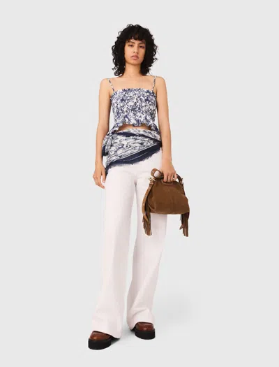 MAJE PRINTED SMOCKED TOP