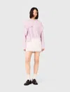 Maje Pearl Trim Tweed Skirt In Neutral