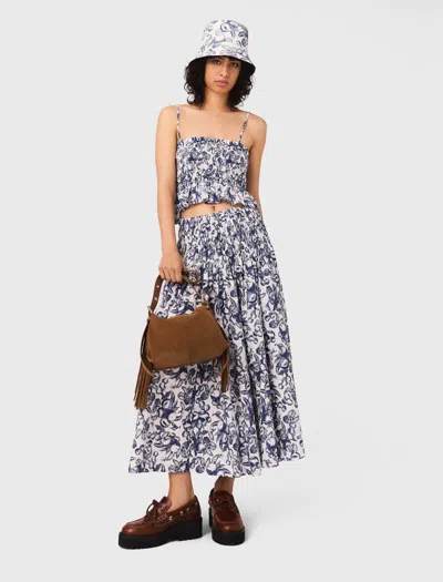 MAJE PRINTED MAXI SKIRT
