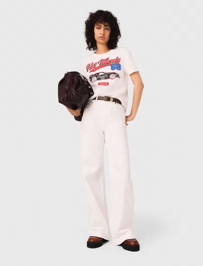 Maje Woman's Cotton Printed T-shirt For Fall/winter