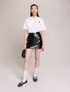 Maje Woman's Cotton Rib: 100% Cotton T-shirt For Fall/winter In White