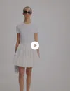 Maje Short Embroidered Skirt In White