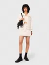 Maje Short Topstitched Knit Skirt In White