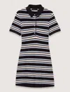 Maje Striped Knit Polo Dress In Navy Stripes