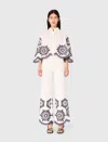 Maje Puba Embroidered Pants In White