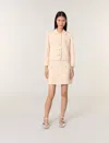 Maje Woman's Cotton Tweed-effect Knit Jacket For Spring/summer In Pink/ecru