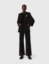 Maje Wide-leg Rhinestone Jeans In Black