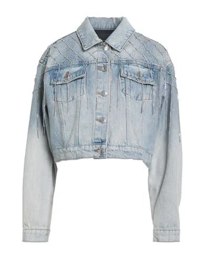 Maje Woman Denim Outerwear Blue Size 6 Cotton