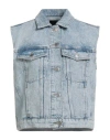Maje Woman Denim Outerwear Blue Size 6 Cotton In Blue
