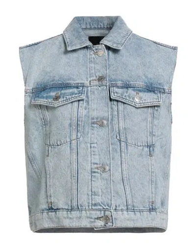 Maje Woman Denim Outerwear Blue Size 6 Cotton