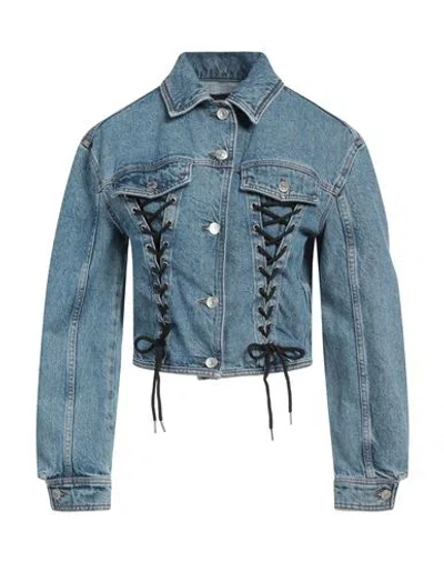 Maje Woman Denim Outerwear Blue Size 4 Cotton, Lyocell, Polyester