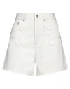Maje Woman Denim Shorts White Size 4 Cotton, Polyester In White