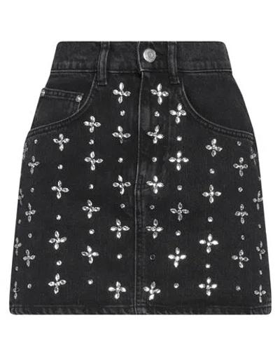 Maje Woman Denim Skirt Black Size 8 Cotton