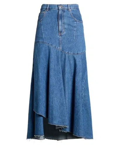 Maje Woman Denim Skirt Blue Size 6 Cotton