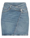 Maje Woman Denim Skirt Blue Size 6 Cotton, Elastane In Blue