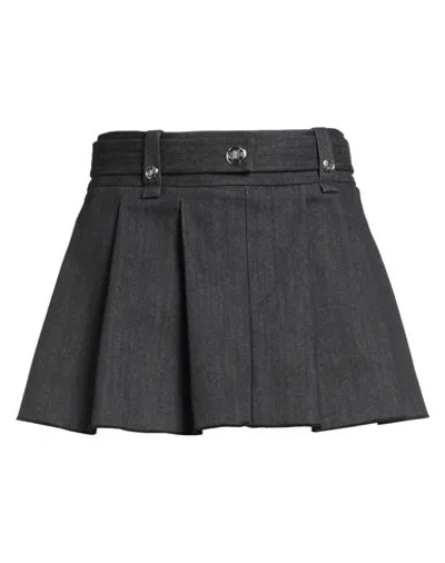 Maje Woman Denim Skirt Charcoal Size 8 Cotton, Polyester, Elastane In Gray