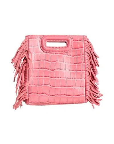 Maje Woman Handbag Antique Rose Size - Cow Leather, Zamak, Sheepskin In Pink