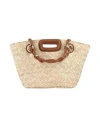 Maje Woven Raffia Basket Bag In Brown