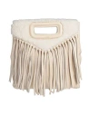 Maje Woman Handbag Cream Size - Sheepskin, Polyester In White