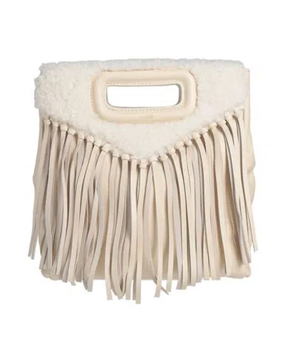 Maje Woman Handbag Cream Size - Sheepskin, Polyester In White