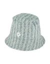 Maje Woman Hat Green Size Onesize Cotton, Viscose, Acrylic, Polyamide, Metallic Fiber In Green