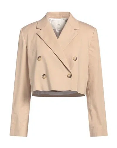 Maje Woman Blazer Beige Size 8 Lyocell, Cotton, Elastane