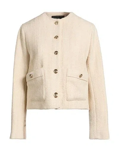 Maje Woman Jacket Beige Size 8 Polyester, Acrylic, Wool, Polyamide In Neutral