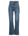 Maje Woman Jeans Blue Size 10 Cotton, Elastane In Blue