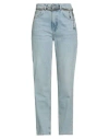 Maje Woman Jeans Blue Size 10 Cotton, Polyester, Calfskin In Blue
