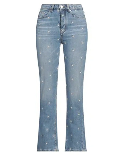 Maje Woman Jeans Blue Size 8 Cotton, Elastane