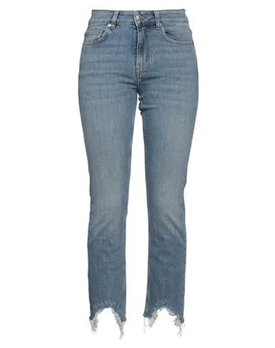 MAJE MAJE WOMAN JEANS BLUE SIZE 8 COTTON, ELASTANE