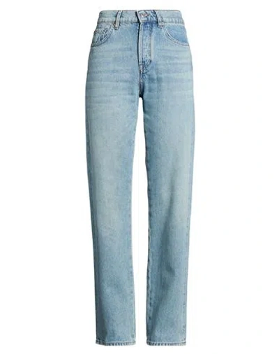 Maje Woman Jeans Blue Size 8 Cotton, Lyocell