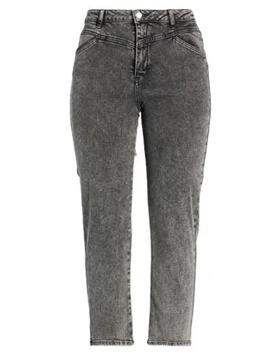 Maje Woman Jeans Charcoal Size 10 Cotton, Elastane In Gray