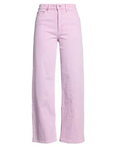 Maje Woman Jeans Pink Size 6 Cotton, Elastane
