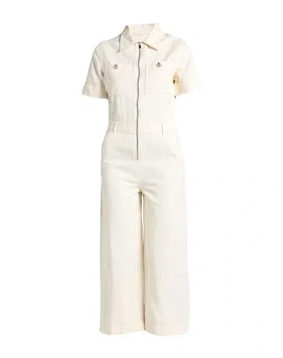 Maje Woman Jumpsuit Ivory Size 2 Cotton In Gold